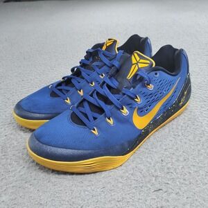 Nike Kobe 9 EM Low Shoes Mens Size 10 Blue Yellow Basketball Sneakers 646701-474